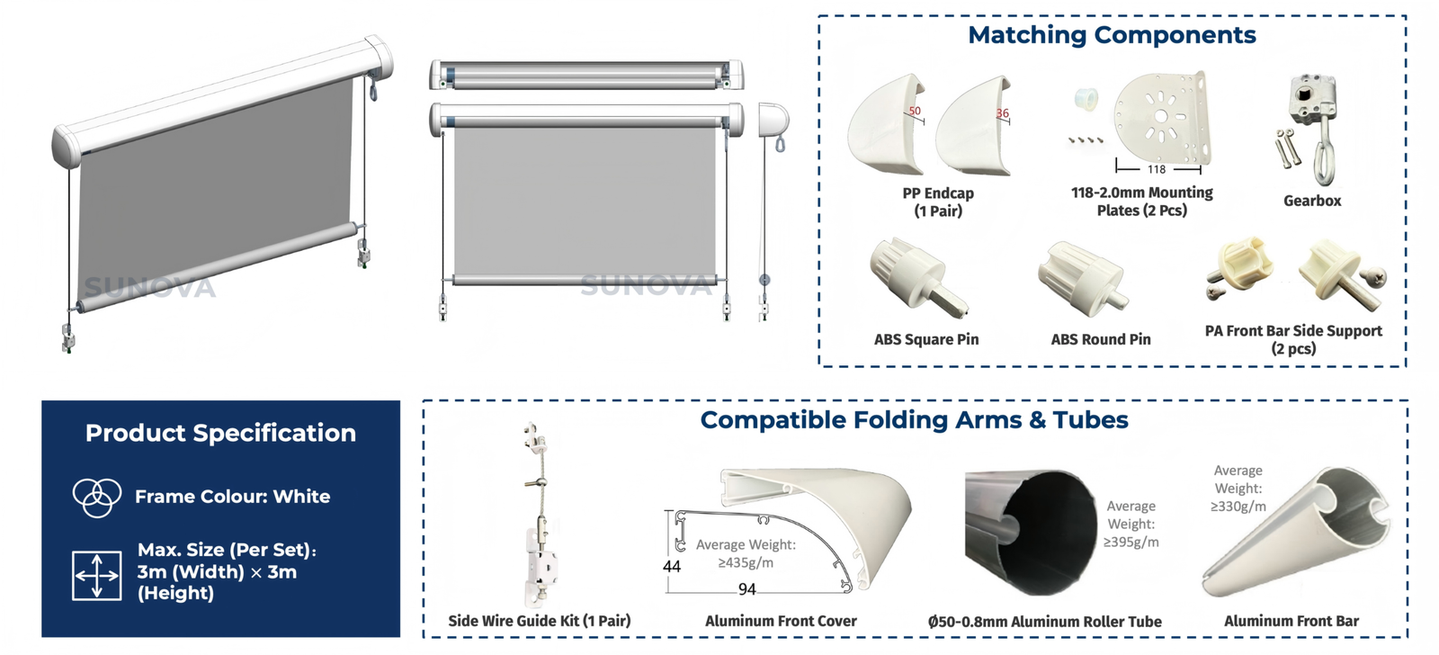 Specialty Awning Solutions SUNOVA Wire-Guided Awning product overview